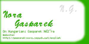 nora gasparek business card